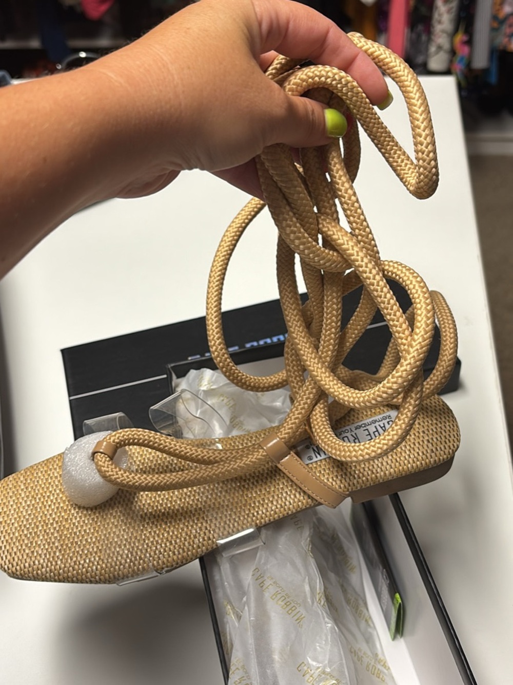 Cape Robbin Tan Braided Wrap Sandal